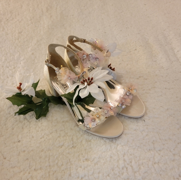 🆕️👡Badgley Mischka Candy Embellished Block Heels, Sz 9 - Picture 5 of 14